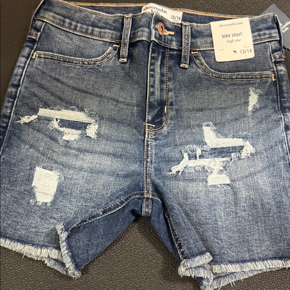 Abercrombie Kids High Rise Blue Denim Shorts
